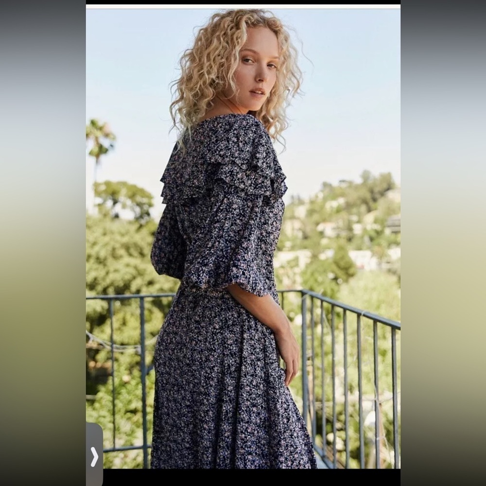 FREE PEOPLE Float on sunbeam midi dress. Size S. Retail $168 - Picture 2 of 14